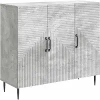 vidaXL Dressoir Betongrijs 89 x 34,5 x 80 cm Bewerkt hout
