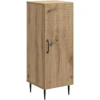 vidaXL Dressoir Artisanaal eiken 33 x 34,5 x 89,5 cm Bewerkt hout