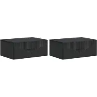 vidaXL Muurbevestigde Nachttafel 2 st Zwart 49 x 34,5 x 20 cm
