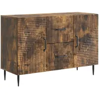 vidaXL Dressoir met lade Gerookt eiken 89 x 34,5 x 60 cm Bewerkt hout