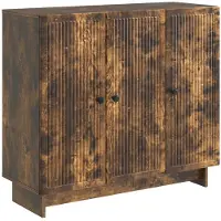 vidaXL Dressoir Gerookt eiken 89 x 34,5 x 80 cm Bewerkt hout