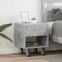 vidaXL Nachtkastje 2 st Beton Grijs 40,5 x 40 x 48 cm Bewerkt hout