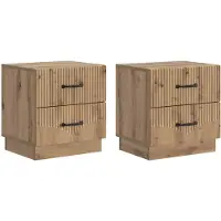 vidaXL Nachtkastje 2 st Artisanaal eiken 43 x 34,5 x 44,5 cm