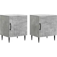 vidaXL Nachtkastje 2 st Betongrijs 43 x 34,5 x 50 cm Bewerkt hout