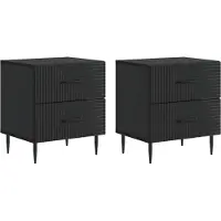 vidaXL Nachtkastje 2 st Zwart 43 x 34,5 x 47,5 cm Bewerkt hout