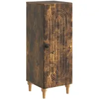 vidaXL Dressoir Gerookt eiken 33 x 34,5 x 90 cm Bewerkt hout