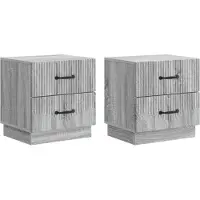 vidaXL Nachtkastje 2 st Grijs sonoma 43 x 34,5 x 44,5 cm Bewerkt hout