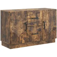 vidaXL Dressoir met lade Gerookt eiken 89 x 34,5 x 57 cm Bewerkt hout