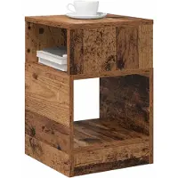 vidaXL Bijzettafel 2 st Oudhout 30,5 x 30 x 45 cm Bewerkt hout