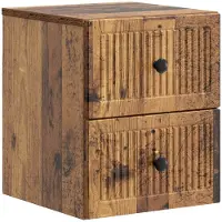 vidaXL Muurbevestigde Nachttafel Oud hout 33 x 34,5 x 40 cm
