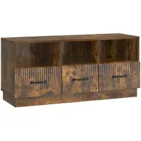 vidaXL TV Kast met lade Gerookt eiken 102 x 34,5 x 47 cm Bewerkt hout