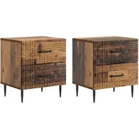 vidaXL Nachtkastje 2 st Oud hout 43 x 34,5 x 47,5 cm Bewerkt hout
