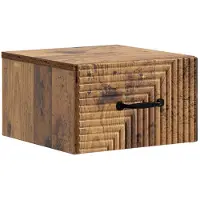 vidaXL Muurbevestigde Nachttafel Oud hout 34,5 x 33 x 20 cm