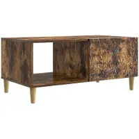 vidaXL Salontafel Gerookt eiken 90 x 50 x 40 cm Bewerkt hout