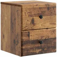 vidaXL Muurbevestigde Nachttafel met lade Oud hout 34,5 x 33 x 40 cm
