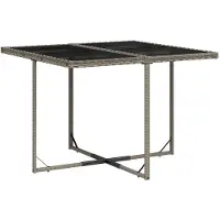 vidaXL 7-delige tuinset met kussens, grijs, polyrotan