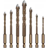 Rosfix Spiraalboorset Boren Set - Wolframcarbide 4 Snijranden U-Kanaal - HEX 1/4" 3–12mm
