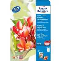 Avery Zweckform Inkjet Fotopapier Glanzend A4 25 g/m² Wit 20 Vellen