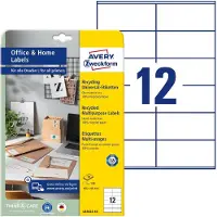 Avery Zweckform Etiket LR3424-10 105x48mm recycled wit 120stuks - 2 stuks