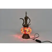 Halay Handgemaakte Turkse Ibrik tafellamp multicolour in- outdoor Oosterse karaf