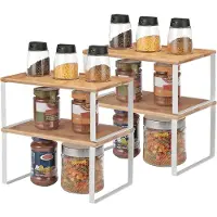 Songmics - Kruidenrek - Kruidenrek Set van 4 - Uitbreidbaar en Stapelbaar - Met Metalen Frame