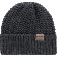 Knit Factory Carry Gebreide Muts Heren & Dames - Beanie hat - Antraciet - Grofgebreid - Warme donkergrijze Wintermuts - Unisex - One Size