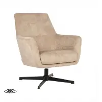 Label51 Toby Fauteuil - Naturel - Velvet - One Size - -