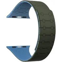 Rixus Magnetic Silicone Band For Apple Watch 38mm, 40mm, 41mm Dark Green And Deep Blue