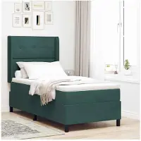 vidaXL Boxspring bed met hoofdeinde Donkergroen 90 x 200 cm Fluweel
