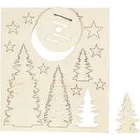 Packlinq DIY Houten figuren, kerstbomen, L: 20 cm, B: 17 cm, dikte 3 mm, 1 doos