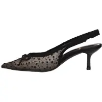 La strada Slingback Met Glitter Zwart Mesh - Damesschoenen - Maat - 41