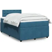 vidaXL Boxspring met matras fluweel blauw 120x200 cm