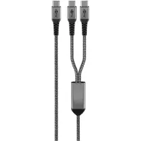 Goobay USB-C Textile Cable, 60 W, Power Delivery, 1.5 m, black;grey