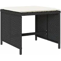 vidaXL 11-delige Tuinset met kussens poly rattan zwart