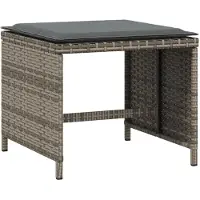 vidaXL Tuinkrukken 4 st met kussens 40x40x35 cm poly rattan grijs
