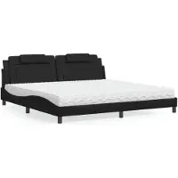 vidaXL Bed "Viana" met matras kunstleer zwart 200x200 cm
