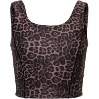 Only Play GIRLS sporttop met panterprint - bruin Meisjes Polyester Ronde hals - maat 134/140