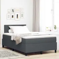 Prolenta Maison Exclusive - LED boxspringbed met hoofdeinde, donkergrijs en wit, 120 x 190 cm