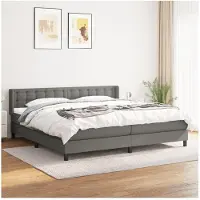 vidaXL Boxspring met matras stof donkergrijs 200x200 cm