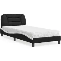 vidaXL Bed met matras "Hvar" kunstleer zwart en wit 90x190 cm