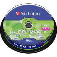 Verbatim 43480 CD-RW disc 700 MB 10 stuk(s) Spindel Herschrijfbaar