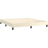 vidaXL Boxspring bed kunstleer crèmekleurig 160x200 cm