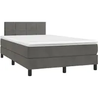 vidaXL Boxspring met matras fluweel donkergrijs 120x190 cm
