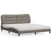 vidaXL Bed met matras "Hvar" stof taupe 180x200 cm