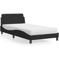 vidaXL Bed met matras "Dover" fluweel zwart 100x200 cm
