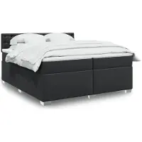 vidaXL Boxspring met matras kunstleer zwart 200x200 cm