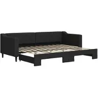 vidaXL Slaapbank met onderschuifbed 80x200 cm stof zwart