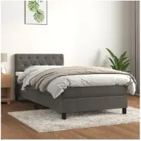 vidaXL Boxspring met matras fluweel donkergrijs 80x200 cm