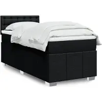 vidaXL Boxspring met matras stof zwart 90x190 cm