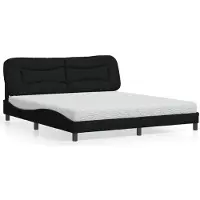 vidaXL Bed met matras "Hvar" stof zwart 180x200 cm